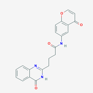 molecular formula C21H17N3O4 B14934273 4-(4-hydroxyquinazolin-2-yl)-N-(4-oxo-4H-chromen-6-yl)butanamide 