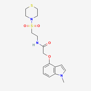 molecular formula C17H23N3O4S2 B14934283 2-[(1-methyl-1H-indol-4-yl)oxy]-N-[2-(thiomorpholin-4-ylsulfonyl)ethyl]acetamide 