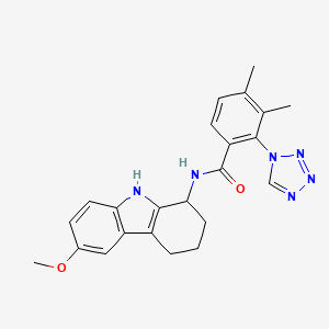 molecular formula C23H24N6O2 B14934304 N-(6-methoxy-2,3,4,9-tetrahydro-1H-carbazol-1-yl)-3,4-dimethyl-2-(1H-tetrazol-1-yl)benzamide 