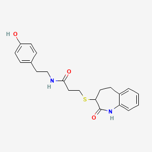 3-[(2-hydroxy-4,5-dihydro-3H-1-benzazepin-3-yl)sulfanyl]-N-[2-(4-hydroxyphenyl)ethyl]propanamide