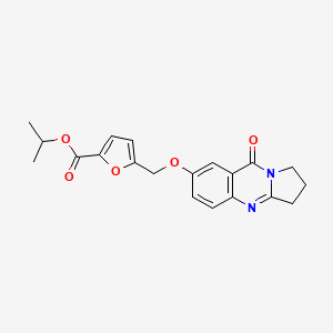 molecular formula C20H20N2O5 B14934318 Propan-2-yl 5-{[(9-oxo-1,2,3,9-tetrahydropyrrolo[2,1-b]quinazolin-7-yl)oxy]methyl}furan-2-carboxylate 