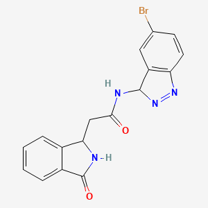 molecular formula C17H13BrN4O2 B14934328 N-(5-bromo-3H-indazol-3-yl)-2-(3-oxo-2,3-dihydro-1H-isoindol-1-yl)acetamide 