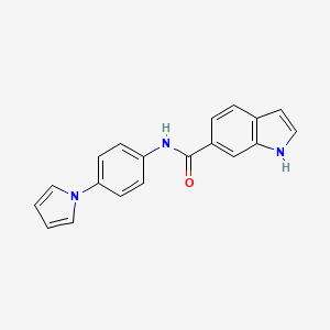 molecular formula C19H15N3O B14934339 N-[4-(1H-pyrrol-1-yl)phenyl]-1H-indole-6-carboxamide 