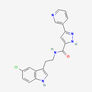 molecular formula C19H16ClN5O B14934343 N-[2-(5-chloro-1H-indol-3-yl)ethyl]-3-(pyridin-3-yl)-1H-pyrazole-5-carboxamide 