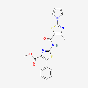 molecular formula C20H16N4O3S2 B14934346 methyl 2-({[4-methyl-2-(1H-pyrrol-1-yl)-1,3-thiazol-5-yl]carbonyl}amino)-5-phenyl-1,3-thiazole-4-carboxylate 