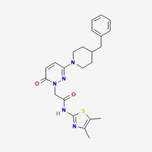 molecular formula C23H27N5O2S B14934347 2-[3-(4-benzylpiperidin-1-yl)-6-oxopyridazin-1(6H)-yl]-N-(4,5-dimethyl-1,3-thiazol-2-yl)acetamide 