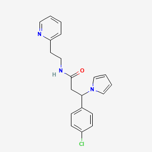 molecular formula C20H20ClN3O B14934356 3-(4-Chlorophenyl)-N-[2-(2-pyridyl)ethyl]-3-(1H-pyrrol-1-YL)propanamide 