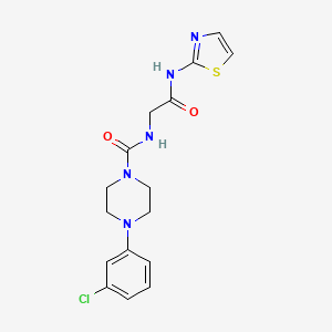 4-(3-chlorophenyl)-N-[2-oxo-2-(1,3-thiazol-2-ylamino)ethyl]piperazine-1-carboxamide