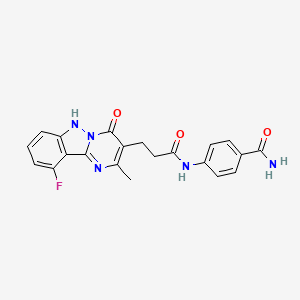 4-{[3-(10-Fluoro-2-methyl-4-oxo-1,4-dihydropyrimido[1,2-b]indazol-3-yl)propanoyl]amino}benzamide