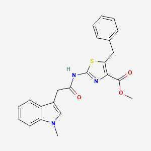 molecular formula C23H21N3O3S B14934397 methyl (2E)-5-benzyl-2-{[(1-methyl-1H-indol-3-yl)acetyl]imino}-2,3-dihydro-1,3-thiazole-4-carboxylate 