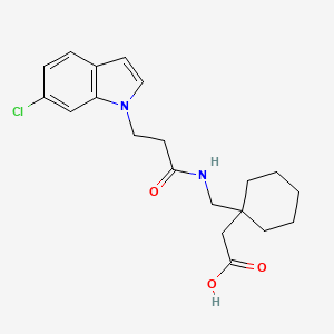 molecular formula C20H25ClN2O3 B14934409 [1-({[3-(6-chloro-1H-indol-1-yl)propanoyl]amino}methyl)cyclohexyl]acetic acid 