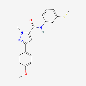 molecular formula C19H19N3O2S B14934431 3-(4-methoxyphenyl)-1-methyl-N-[3-(methylsulfanyl)phenyl]-1H-pyrazole-5-carboxamide 