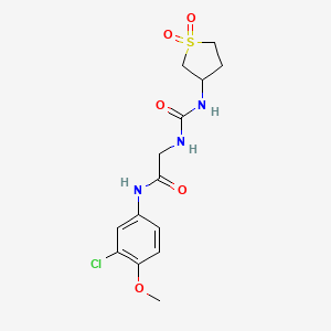 molecular formula C14H18ClN3O5S B14934459 N-(3-chloro-4-methoxyphenyl)-N~2~-[(1,1-dioxidotetrahydrothiophen-3-yl)carbamoyl]glycinamide 