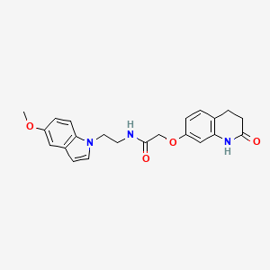 2-[(2-hydroxy-3,4-dihydroquinolin-7-yl)oxy]-N-[2-(5-methoxy-1H-indol-1-yl)ethyl]acetamide