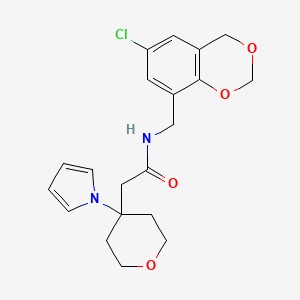 N-[(6-chloro-4H-1,3-benzodioxin-8-yl)methyl]-2-[4-(1H-pyrrol-1-yl)tetrahydro-2H-pyran-4-yl]acetamide