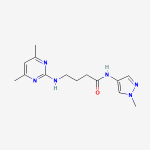 4-((4,6-dimethylpyrimidin-2-yl)amino)-N-(1-methyl-1H-pyrazol-4-yl)butanamide