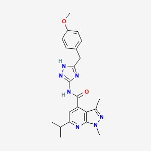 N-[3-(4-methoxybenzyl)-1H-1,2,4-triazol-5-yl]-1,3-dimethyl-6-(propan-2-yl)-1H-pyrazolo[3,4-b]pyridine-4-carboxamide