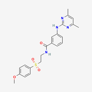 3-((4,6-dimethylpyrimidin-2-yl)amino)-N-(2-((4-methoxyphenyl)sulfonyl)ethyl)benzamide