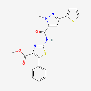 methyl 2-({[1-methyl-3-(thiophen-2-yl)-1H-pyrazol-5-yl]carbonyl}amino)-5-phenyl-1,3-thiazole-4-carboxylate