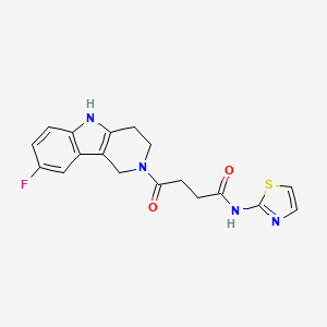 4-(8-fluoro-1,3,4,5-tetrahydro-2H-pyrido[4,3-b]indol-2-yl)-4-oxo-N-(1,3-thiazol-2-yl)butanamide