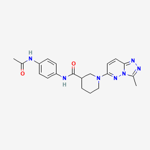 molecular formula C20H23N7O2 B14934627 N-[4-(acetylamino)phenyl]-1-(3-methyl[1,2,4]triazolo[4,3-b]pyridazin-6-yl)piperidine-3-carboxamide 