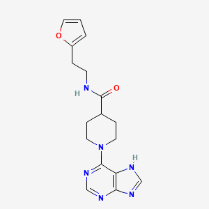 molecular formula C17H20N6O2 B14934642 N-[2-(furan-2-yl)ethyl]-1-(9H-purin-6-yl)piperidine-4-carboxamide 