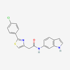 molecular formula C19H14ClN3OS B14934656 2-[2-(4-chlorophenyl)-1,3-thiazol-4-yl]-N-(1H-indol-6-yl)acetamide 