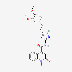 molecular formula C23H23N5O4 B14934659 N-{3-[2-(3,4-dimethoxyphenyl)ethyl]-1H-1,2,4-triazol-5-yl}-1-methyl-2-oxo-1,2-dihydroquinoline-4-carboxamide 