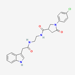 molecular formula C23H23ClN4O3 B14934667 1-(4-chlorophenyl)-N-{2-[(1H-indol-3-ylacetyl)amino]ethyl}-5-oxopyrrolidine-3-carboxamide 