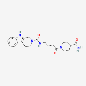 molecular formula C22H29N5O3 B14934685 N-[4-(4-carbamoylpiperidin-1-yl)-4-oxobutyl]-1,3,4,9-tetrahydro-2H-beta-carboline-2-carboxamide 