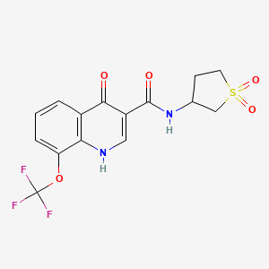 molecular formula C15H13F3N2O5S B14934686 N-(1,1-dioxidotetrahydrothiophen-3-yl)-4-hydroxy-8-(trifluoromethoxy)quinoline-3-carboxamide 