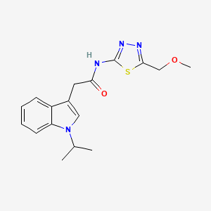 molecular formula C17H20N4O2S B14934688 N-[5-(methoxymethyl)-1,3,4-thiadiazol-2-yl]-2-[1-(propan-2-yl)-1H-indol-3-yl]acetamide 