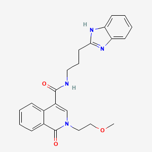 molecular formula C23H24N4O3 B14934707 N-[3-(1H-benzimidazol-2-yl)propyl]-2-(2-methoxyethyl)-1-oxo-1,2-dihydroisoquinoline-4-carboxamide 