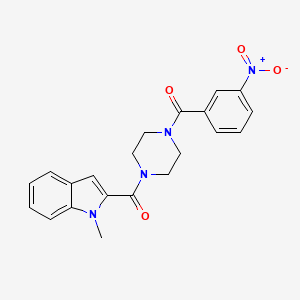 molecular formula C21H20N4O4 B14934718 (1-methyl-1H-indol-2-yl){4-[(3-nitrophenyl)carbonyl]piperazin-1-yl}methanone 