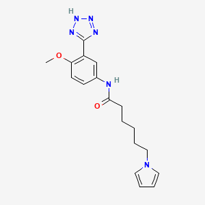 N-[4-methoxy-3-(1H-tetrazol-5-yl)phenyl]-6-(1H-pyrrol-1-yl)hexanamide