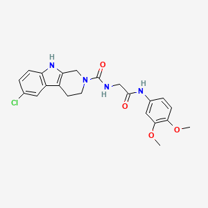 molecular formula C22H23ClN4O4 B14934725 6-chloro-N-{2-[(3,4-dimethoxyphenyl)amino]-2-oxoethyl}-1,3,4,9-tetrahydro-2H-beta-carboline-2-carboxamide 