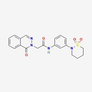 molecular formula C20H20N4O4S B14934741 N-[3-(1,1-dioxido-1,2-thiazinan-2-yl)phenyl]-2-(1-oxophthalazin-2(1H)-yl)acetamide 