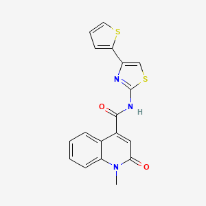 1-methyl-2-oxo-N-[4-(thiophen-2-yl)-1,3-thiazol-2-yl]-1,2-dihydroquinoline-4-carboxamide