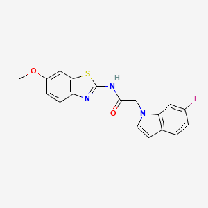 molecular formula C18H14FN3O2S B14934753 2-(6-fluoro-1H-indol-1-yl)-N-[(2Z)-6-methoxy-1,3-benzothiazol-2(3H)-ylidene]acetamide 