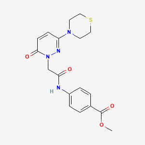 molecular formula C18H20N4O4S B14934757 methyl 4-({[6-oxo-3-(thiomorpholin-4-yl)pyridazin-1(6H)-yl]acetyl}amino)benzoate 