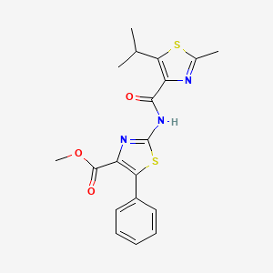 molecular formula C19H19N3O3S2 B14934762 Methyl 2-({[2-methyl-5-(propan-2-yl)-1,3-thiazol-4-yl]carbonyl}amino)-5-phenyl-1,3-thiazole-4-carboxylate 