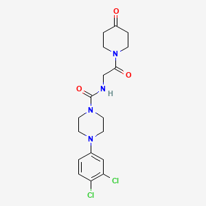 4-(3,4-dichlorophenyl)-N-[2-oxo-2-(4-oxopiperidin-1-yl)ethyl]piperazine-1-carboxamide