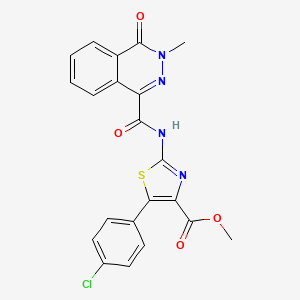 molecular formula C21H15ClN4O4S B14934778 Methyl 5-(4-chlorophenyl)-2-{[(3-methyl-4-oxo-3,4-dihydrophthalazin-1-yl)carbonyl]amino}-1,3-thiazole-4-carboxylate 