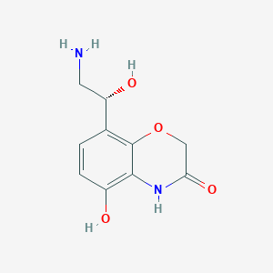 molecular formula C10H12N2O4 B1493478 (R)-8-(2-Amino-1-hydroxyethyl)-5-hydroxy-2H-benzo[b][1,4]oxazin-3(4H)-one 