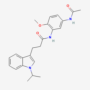 molecular formula C23H27N3O3 B14934799 N-[5-(acetylamino)-2-methoxyphenyl]-3-[1-(propan-2-yl)-1H-indol-3-yl]propanamide 