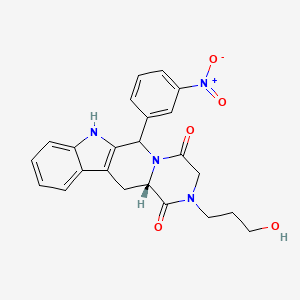 molecular formula C23H22N4O5 B14934800 (12aS)-2-(3-hydroxypropyl)-6-(3-nitrophenyl)-6,7,12,12a-tetrahydro-3H-pyrazino[1,2-b]-carboline-1,4-quinone 