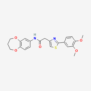 molecular formula C22H22N2O5S B14934805 N-(3,4-dihydro-2H-1,5-benzodioxepin-7-yl)-2-[2-(3,4-dimethoxyphenyl)-1,3-thiazol-4-yl]acetamide 