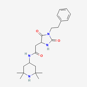 2-[2,5-dioxo-1-(2-phenylethyl)imidazolidin-4-yl]-N-(2,2,6,6-tetramethylpiperidin-4-yl)acetamide