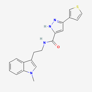 N-[2-(1-methyl-1H-indol-3-yl)ethyl]-5-(thiophen-3-yl)-1H-pyrazole-3-carboxamide