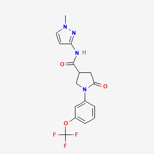 molecular formula C16H15F3N4O3 B14934823 N-(1-methyl-1H-pyrazol-3-yl)-5-oxo-1-[3-(trifluoromethoxy)phenyl]pyrrolidine-3-carboxamide 